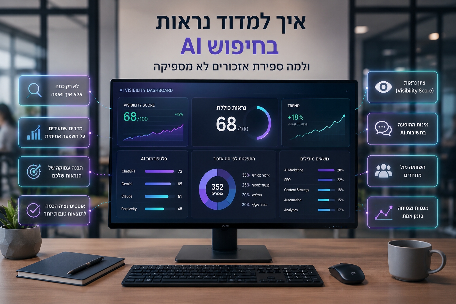 נראות בחיפושי AI - מה מודדים? מה סופרים? אזכורים והמלצות