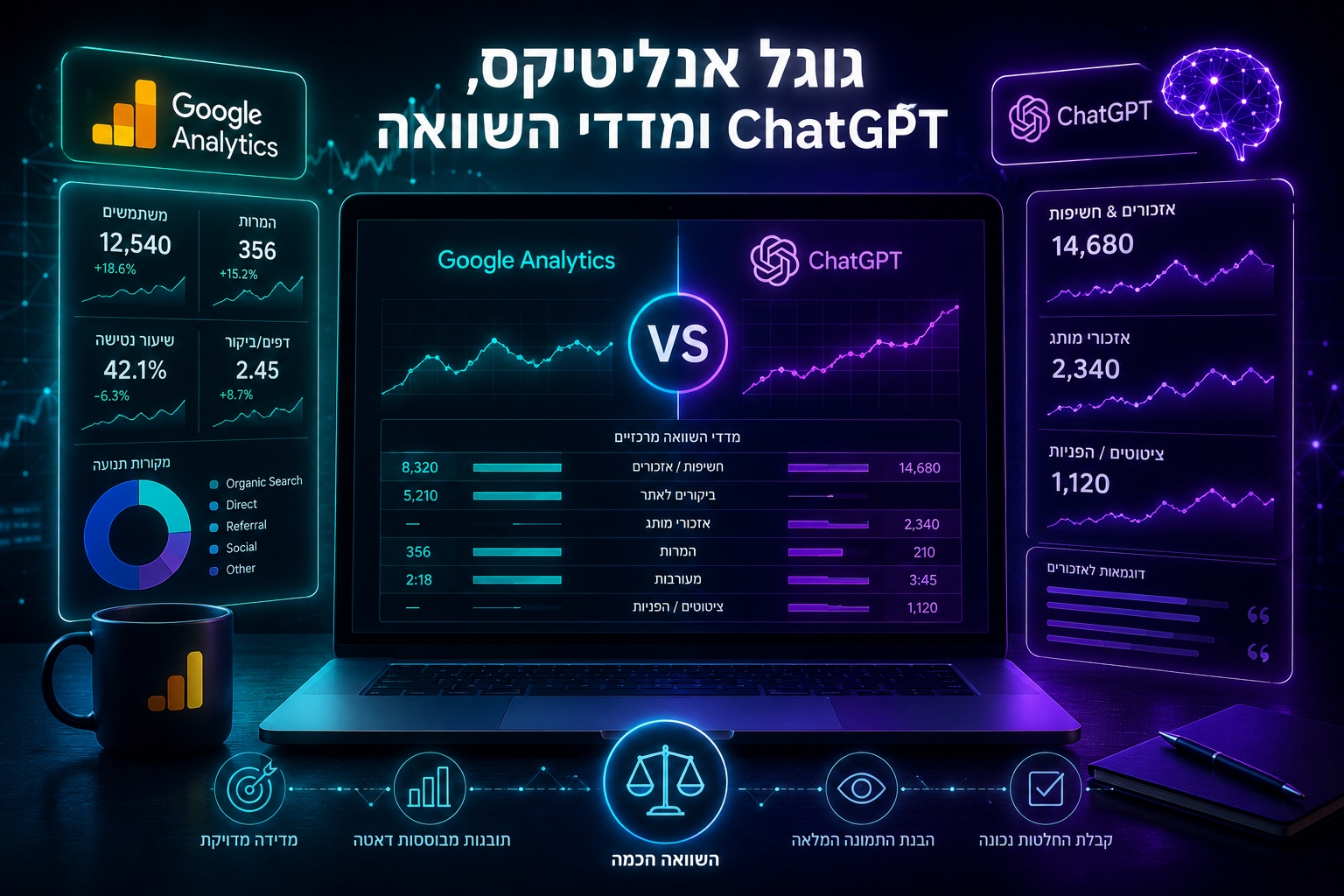 גוגל אנליטיקס, ChatGPT ומדדי השוואה